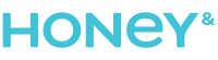 Honey& logo primary text logo - blue